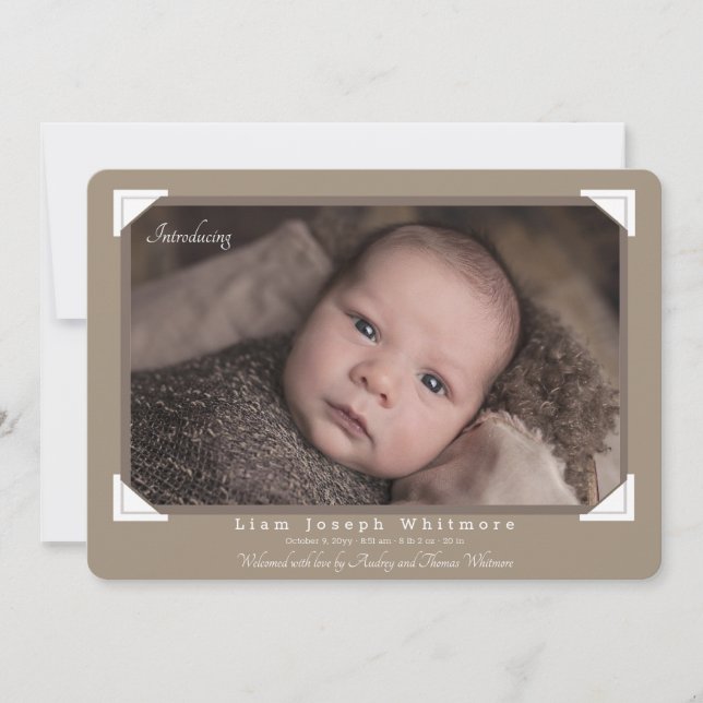 Anuncio de nacimiento de los rincones de fotos del (Anverso)