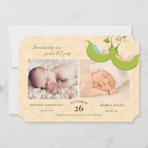 Anuncio de nacimiento de margaritas en dos gemelos