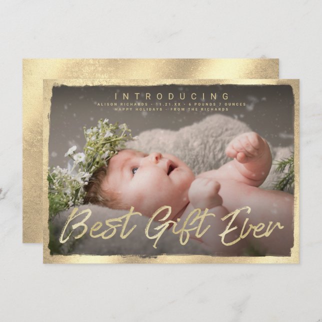 Anuncio de nacimiento de mejor regalo de oro para  (Anverso / Reverso)