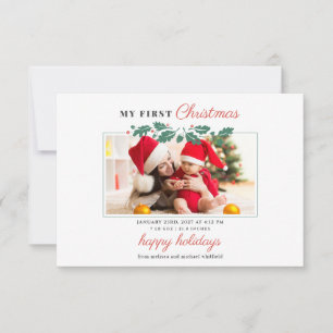 Anuncio de nacimiento de mi primer Navidad bebé fo