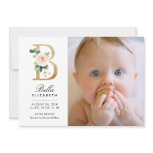 Anuncio de nacimiento de monograma