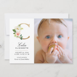 Anuncio de nacimiento de monograma