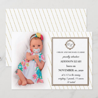 Anuncio de nacimiento de monograma