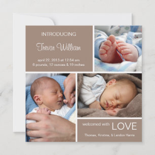 Anuncio de nacimiento de múltiples fotos//chocolat