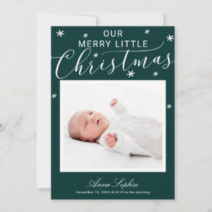 Anuncio de nacimiento de Navidad con foto de guión