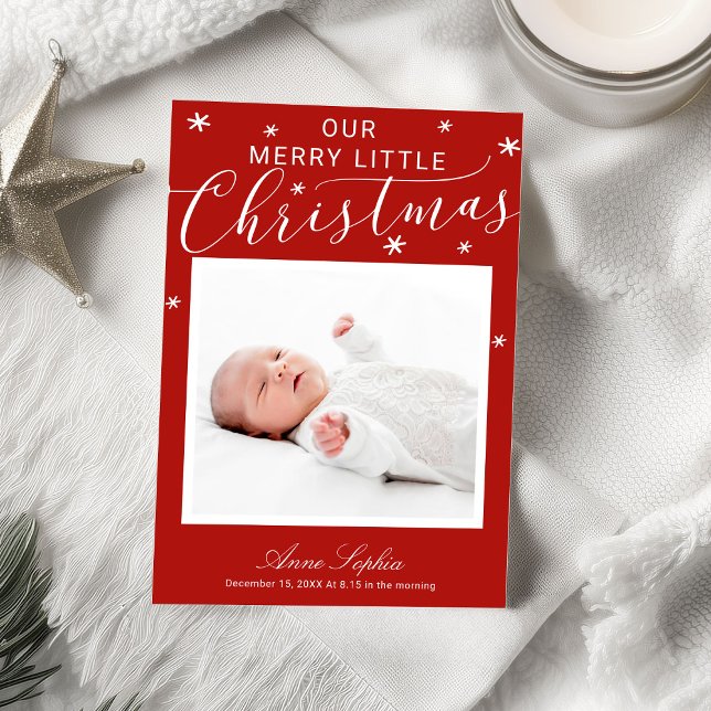 Anuncio de nacimiento de Navidad con foto de guión (Subido por el creador)