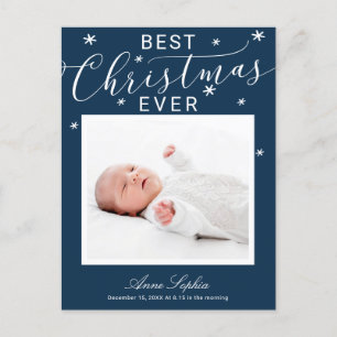 Anuncio de nacimiento de Navidad con foto de letra