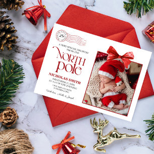 Anuncio de nacimiento de Navidad del Polo Norte