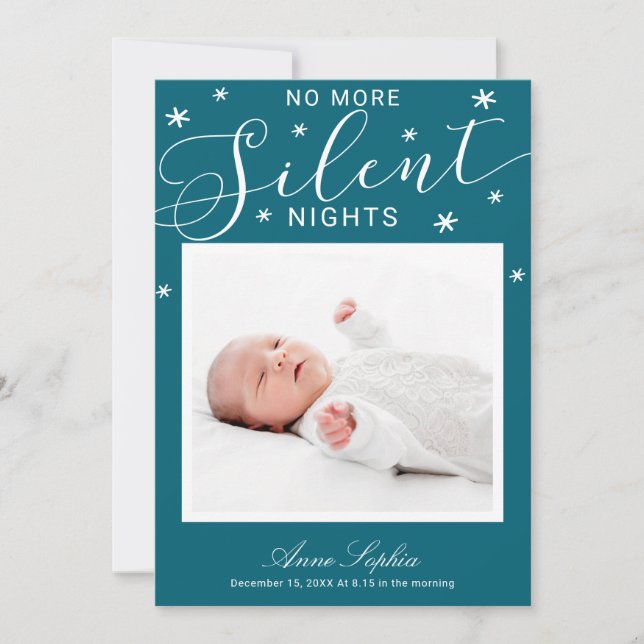 Anuncio de nacimiento de Navidad No más noches sil (Anverso)