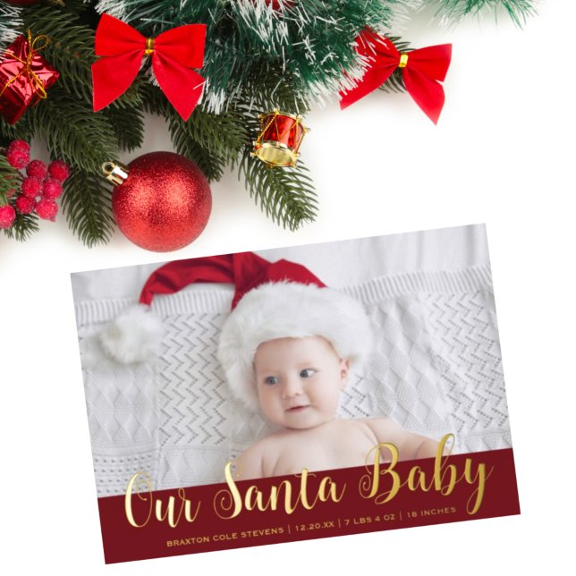Anuncio de nacimiento de Navidades modernos Santa  (Subido por el creador)