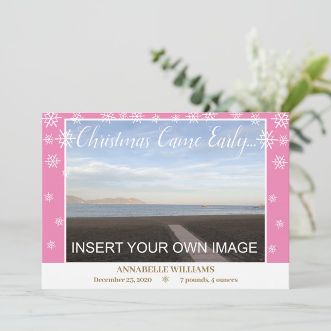 Anuncio de nacimiento de Navidades recienes nacido (Anverso de pie)