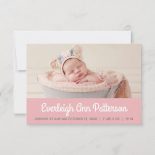 Anuncio de nacimiento de niña bebé personalizado c
