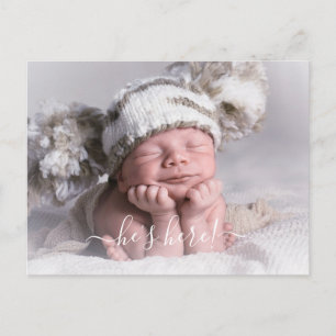 Anuncio de Nacimiento de Niño Bebé con Foto