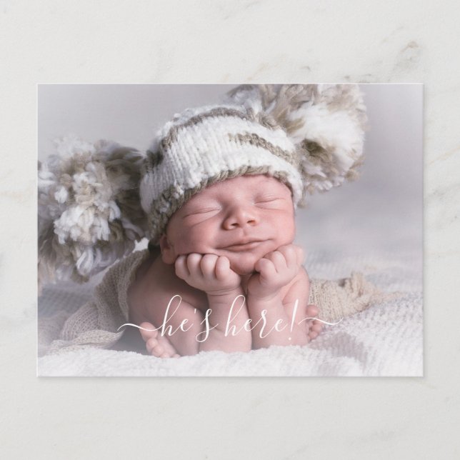 Anuncio de Nacimiento de Niño Bebé con Foto (Anverso)
