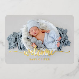 Anuncio de nacimiento de niño bebé de bienvenida d