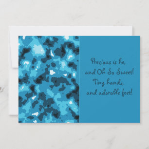 Anuncio de nacimiento de niño bebé de camuflaje az