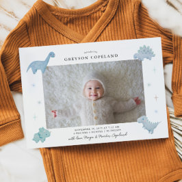 Anuncio de nacimiento de niño bebé de dinosaurio a