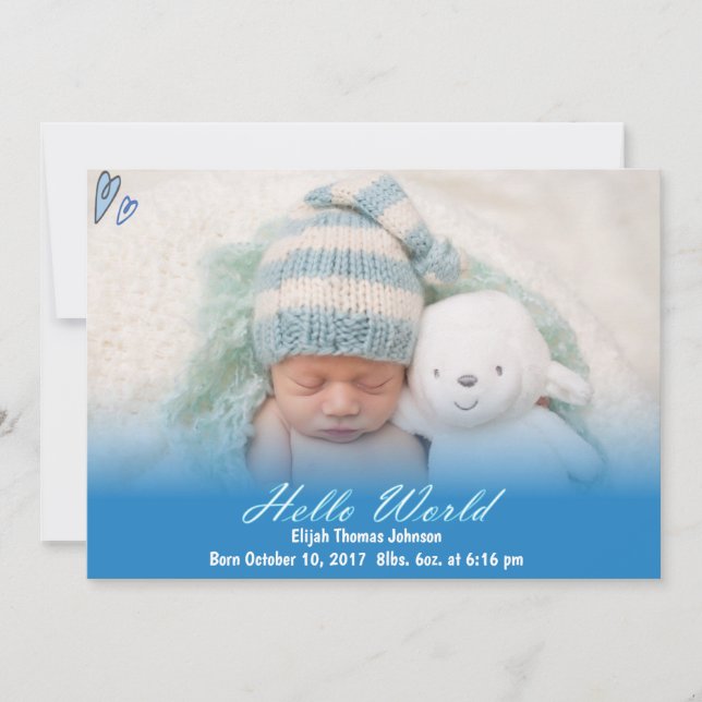 Anuncio de nacimiento de niño bebé de todo el mund (Anverso)