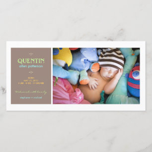 Anuncio de nacimiento de niño con foto de momento
