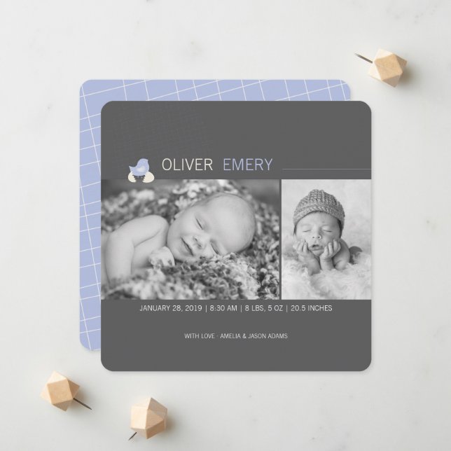 Anuncio de nacimiento de niño con leche con huevo  (Anverso/Reverso In Situ)