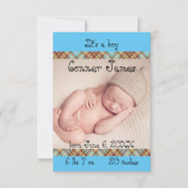 Anuncio de nacimiento de niño recién nacido azul 3