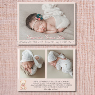 Anuncio de Nacimiento de Nuestra Osita Rosa 3 Foto