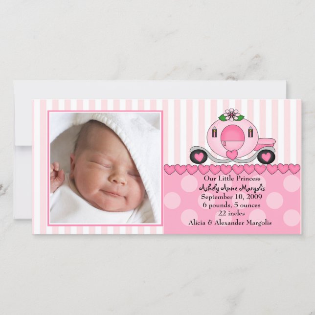 Anuncio de nacimiento de nuestra pequeña princesa (Anverso)