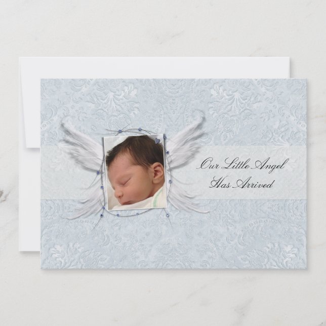 Anuncio de nacimiento de nuestras alas ángel peque (Anverso)