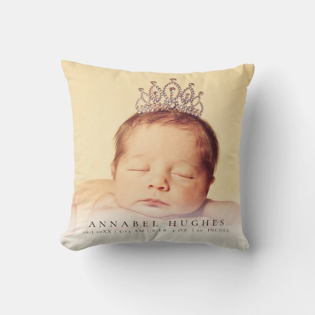 Anuncio de nacimiento de nuevo bebé Almohada Cojín (Anverso)