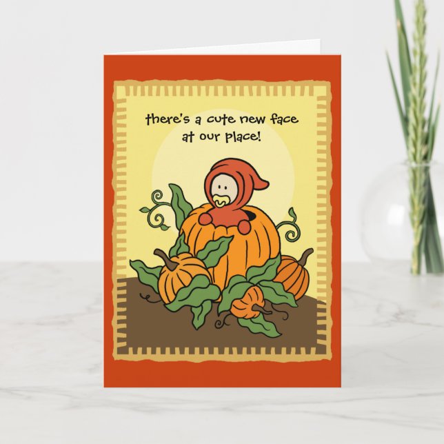 Anuncio de nacimiento de otoño (niño o Chica) (Anverso)