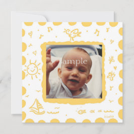 Anuncio de nacimiento de pájaro sonoro amarillo