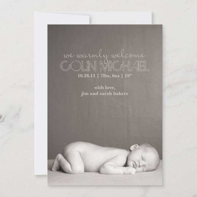 Anuncio de nacimiento de personalizado (Anverso)