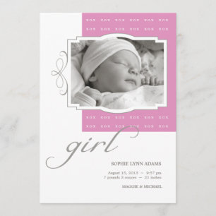 Anuncio de nacimiento de Personalizado de fotograf