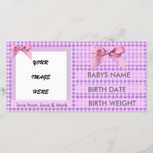 ANUNCIO DE NACIMIENTO DE PINK GINGHAM