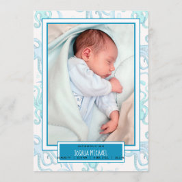 Anuncio de nacimiento de pulpo de vida marina de b