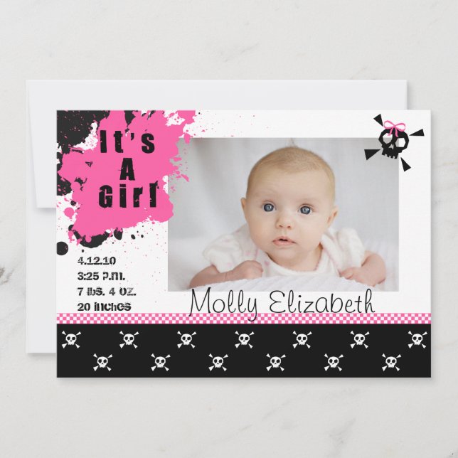 Anuncio de nacimiento de Punk de chicas (Anverso)