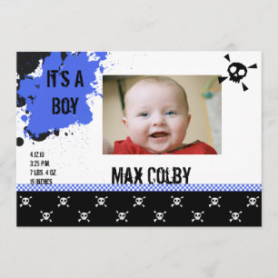 Anuncio de nacimiento de Punk de niño