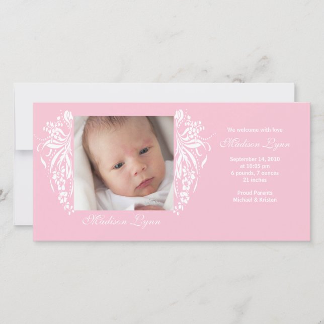 Anuncio de nacimiento de Recién nacido con sabor r (Anverso)