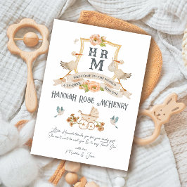 Anuncio de nacimiento de recién nacidos Monograma 