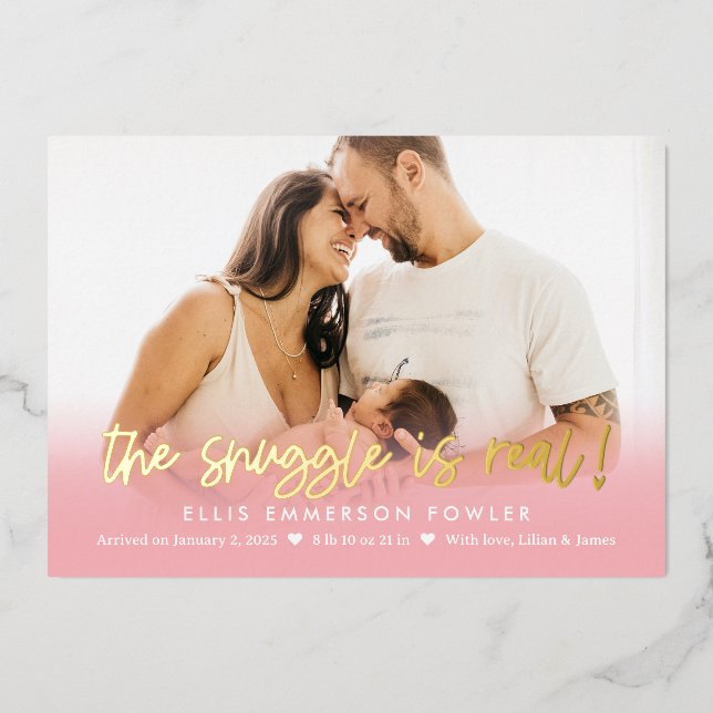 Anuncio de nacimiento de Relieve metalizado divert (Anverso)