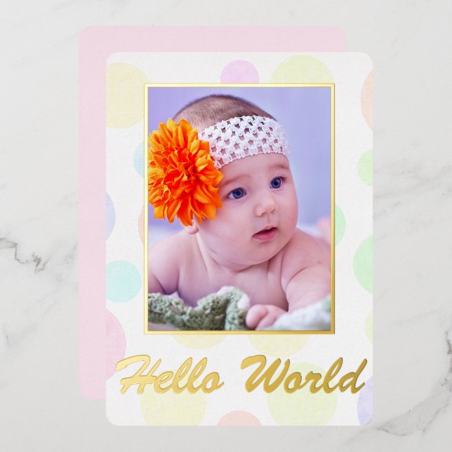 Anuncio de nacimiento de RELIEVE METALIZADO fotogr (Anverso/Reverso)