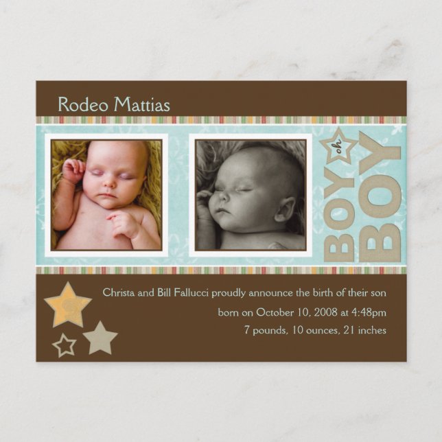 Anuncio de nacimiento de Rodeo Mattias (Anverso)