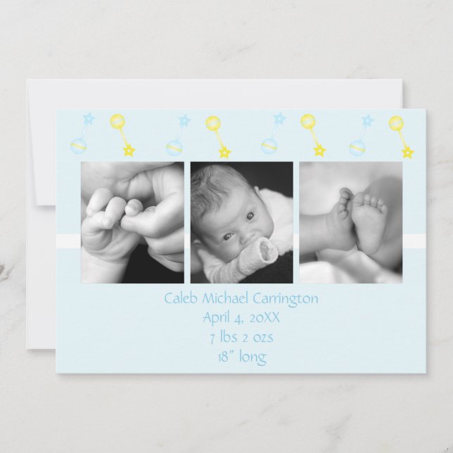 Anuncio de nacimiento de rollo (azul) (Anverso)