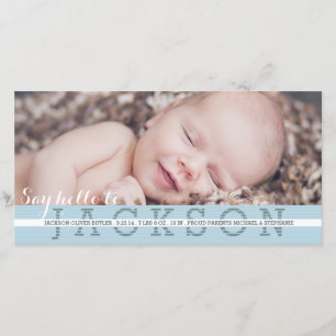Anuncio de nacimiento de Say Hello Baby Boy Photo
