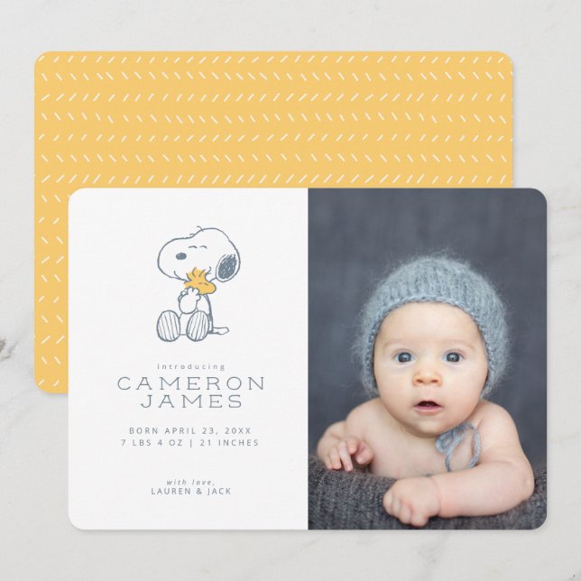 Anuncio de nacimiento de Snoopy & Woodstock (Anverso / Reverso)