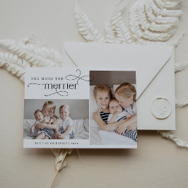 Anuncio de nacimiento de tarjeta de Navidad de Vin