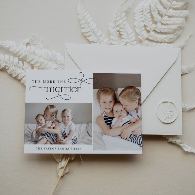 Anuncio de nacimiento de tarjeta de Navidad de Vin (AUDREY Vintage Christmas Card Birth Announcement)
