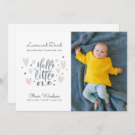 Anuncio de nacimiento de un niño bebé azul