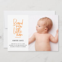 Anuncio de nacimiento de un niño dibujado a mano