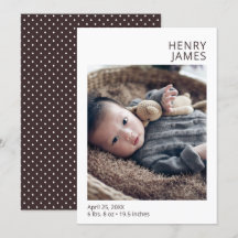 Anuncio de nacimiento de un niño fotográfico moder